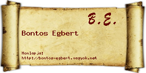 Bontos Egbert névjegykártya
